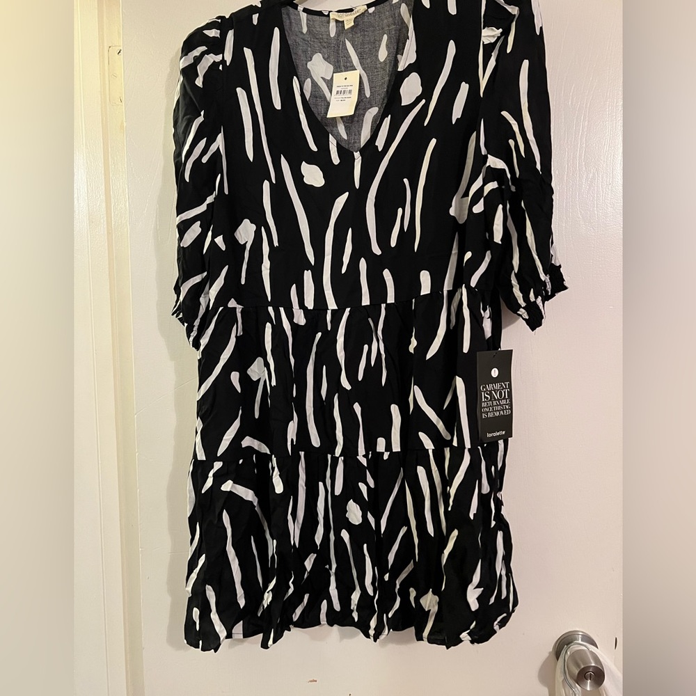 To The Max Mini Dress - black print